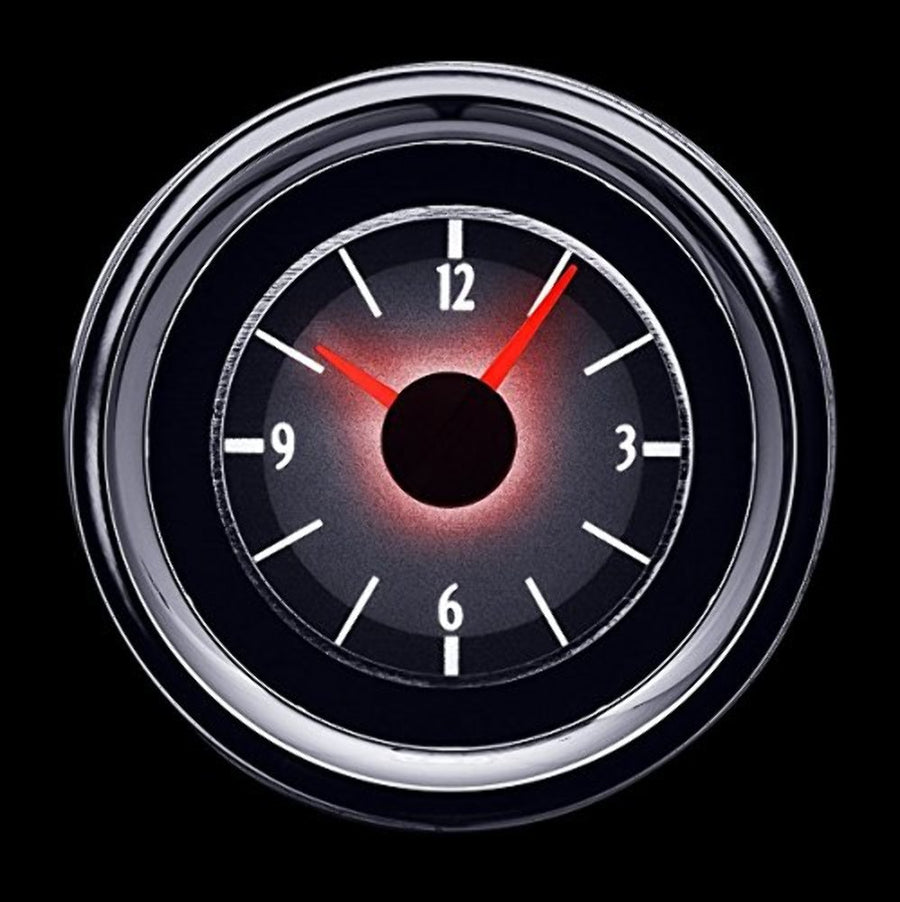Dakota Digital Analog Clock Gauge 55 56 Chevy Car for VHX gauges only Silver Alloy White Backlighting VLC-55C-S-W