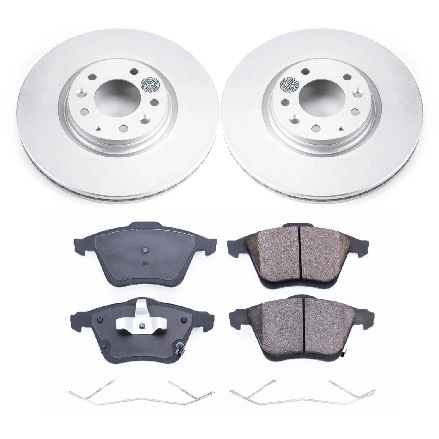 Power Stop CRK4660 Brake Rotors and Z17 Front Coated Brake Pads Kit For Mazda 6 2006-2007 [Model Specific]