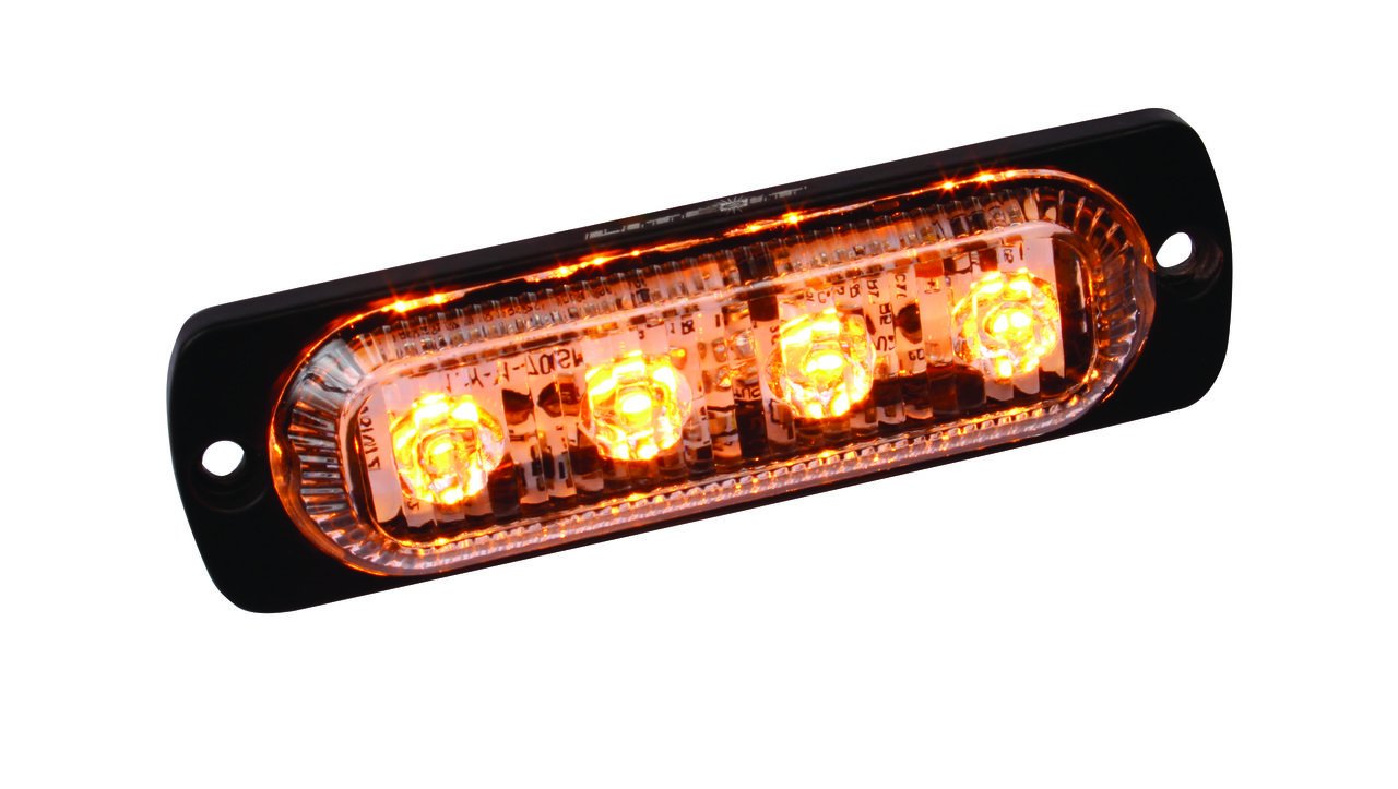 Custer White LED Ultra Slim Strobe STR41W, 4-watt CREE, 320 lumens, 3.75" Long, 19 Flash Patterns