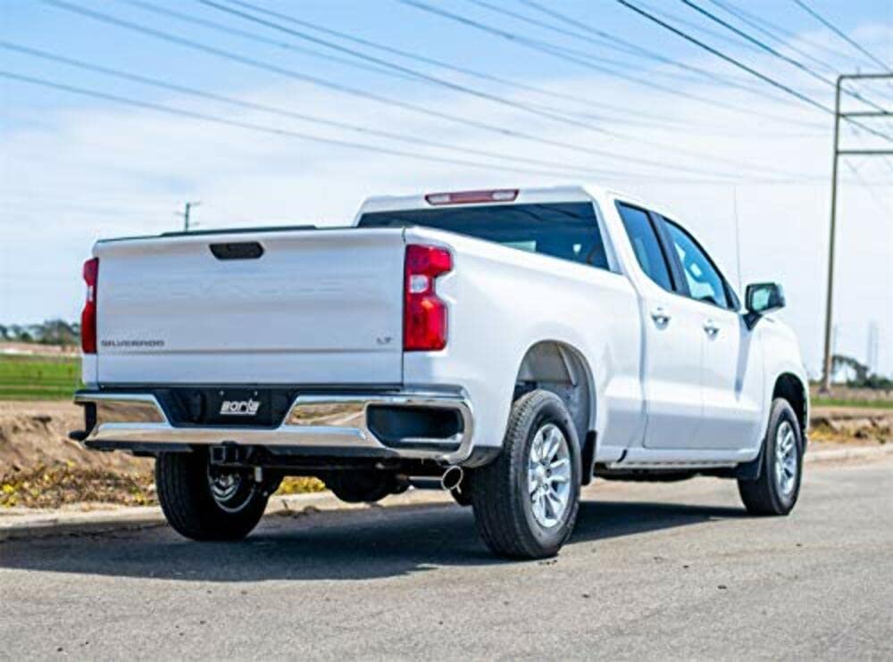 BORLA Cat-Back Sys. 140800 for '19-'23 Chevrolet Silverado 1500/GMC Sierra 1500 2.7L Turbo AT 2 & 4WD Ext. Cab 6' 7" Bed/Crew Cab 5' 9" Bed. O.E. Single Side Exit. Adapter 60708 For Crew Cab 6' 7" Bed
