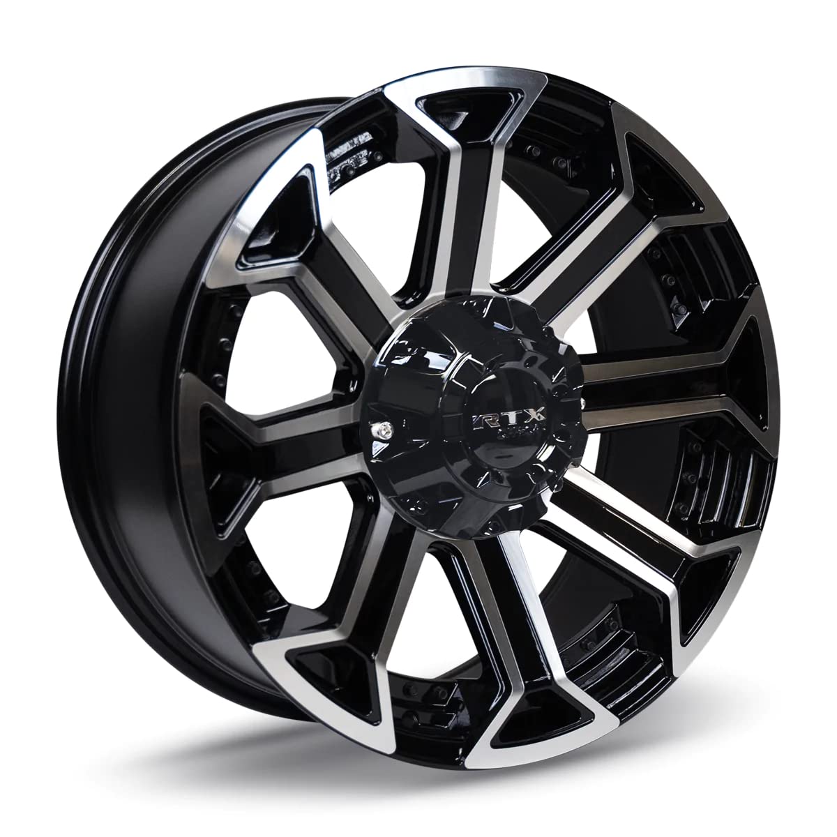 Peak RTX Custom Wheel - 18x9, 18 Offset, 8x180 Bolt Pattern, 125mm Hub - Black Machined Rim