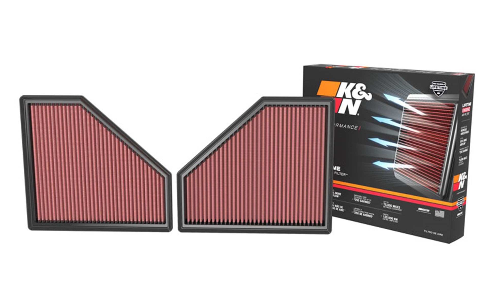 K&N Engine Air Filter: Washable, Increase Power & Acceleration, Premium, Replacement Car Air Filter: Compatible with 2020-2022 BMW M3/M4, 33-3171