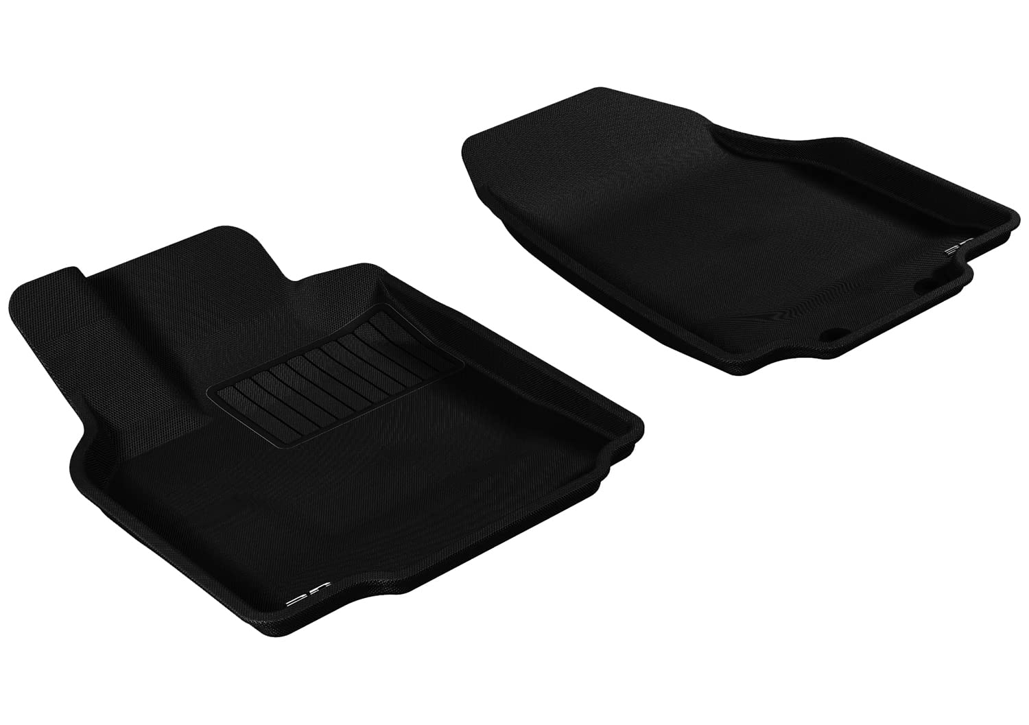 MAXpider 3D Front Row Custom Fit All-Weather Floor Mat for Select Mazda CX-9 Models - Kagu Rubber (Black)