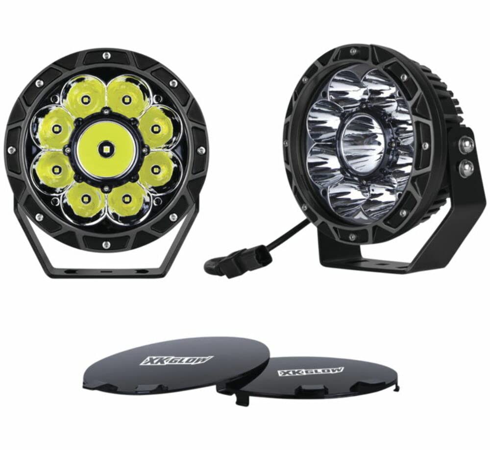 2PC XKGLOW 7IN 44W Combo Beam Offroad Round Work Light KIT