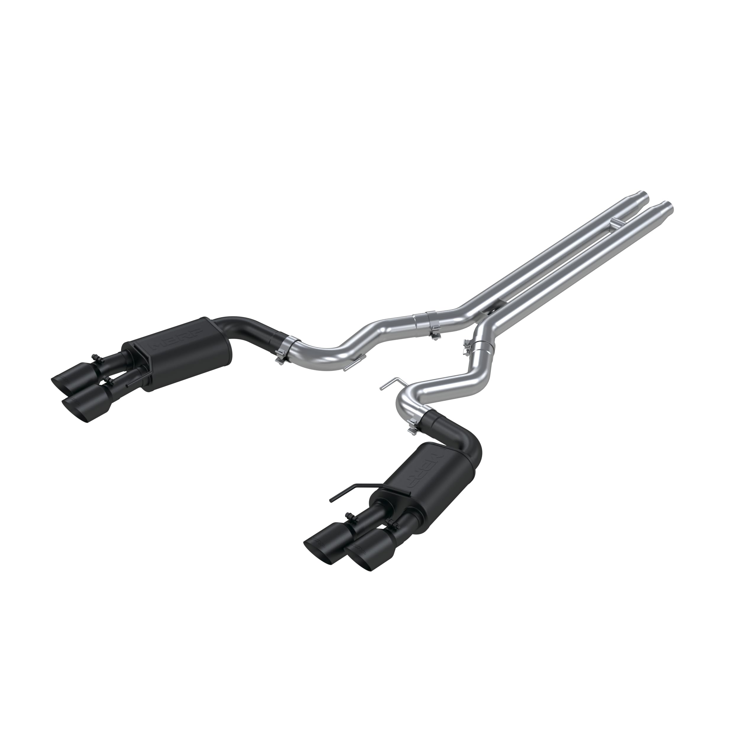 3" MBRP Cat Back, Quad 4" Dual Wall Tips, Street Version, Black Coated (2018-Up Ford Mustang GT)