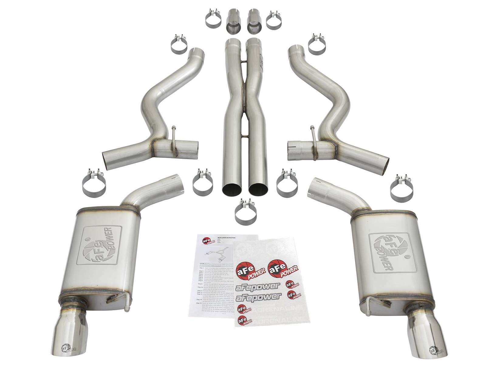 Mach Force-Xp aFe Power 49-33072-1P 3" 304 Stainless Steel Cat-Back Exhaust System, 1 Pack