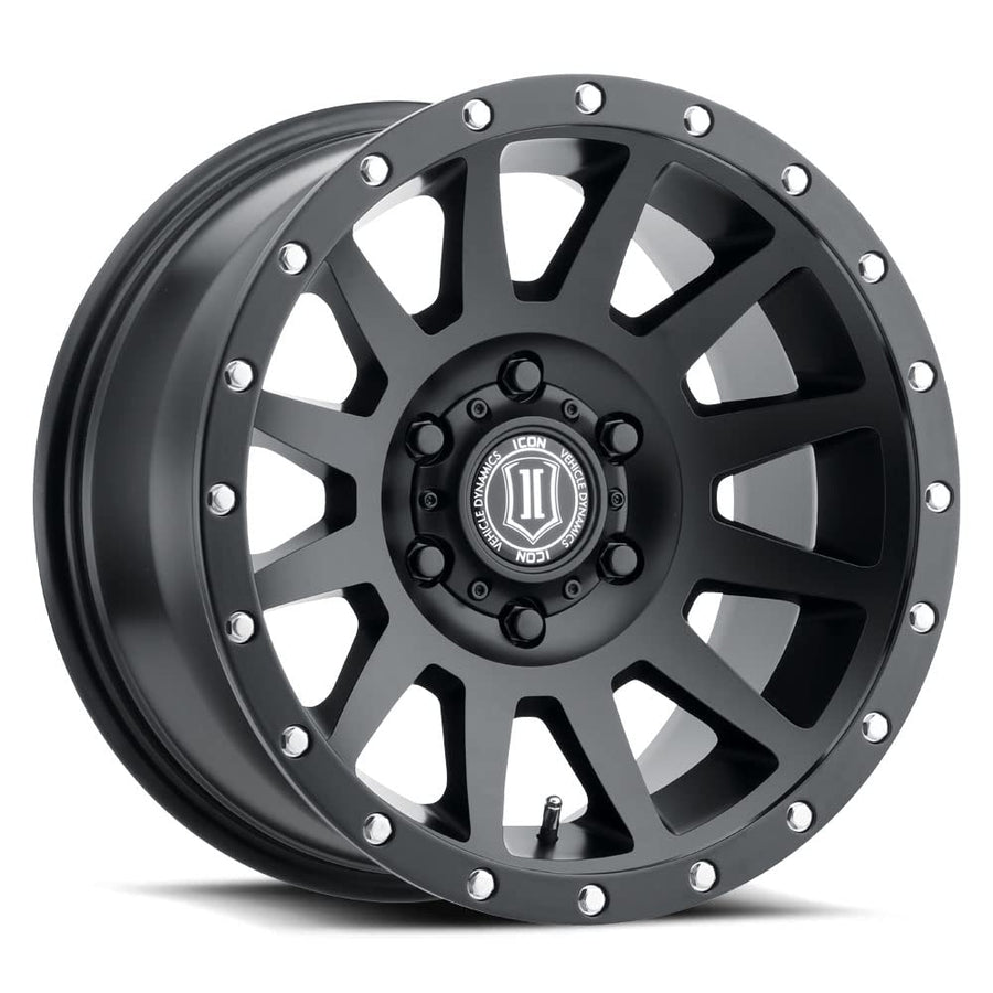17 x 8.5/5 x 5 ICON Alloys Compression, Satin Black, 6mm Offset, 4.5" BS, 2017857345SB