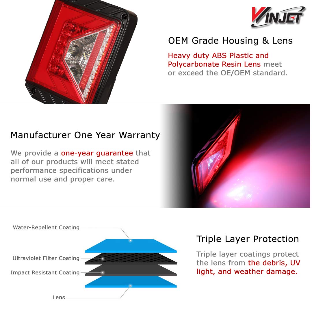 Renegade Series Winjet Compatible with [2007-2017 Jeep Wrangler] LED Tail Light… (Red)