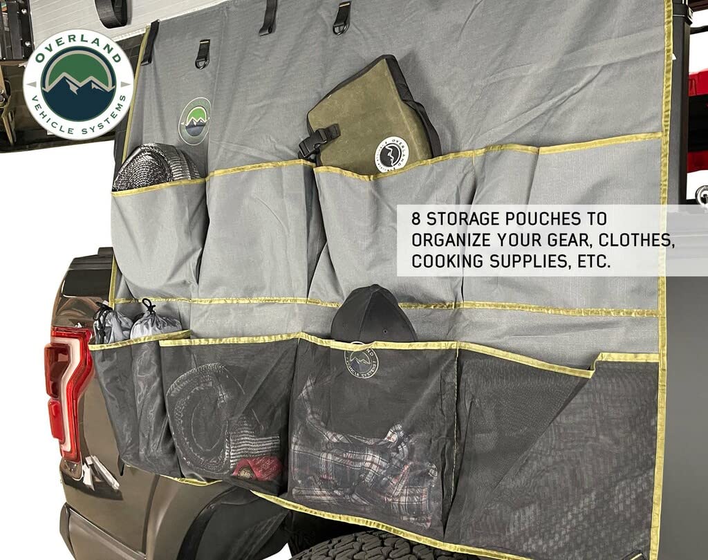 Tent & Awning Organizer Overland Vehicle Systems 18089911 | 600D Rip Stop Material | 8 Storage Pouches | Length 47” Height 39” | Easy Setup/Takedown