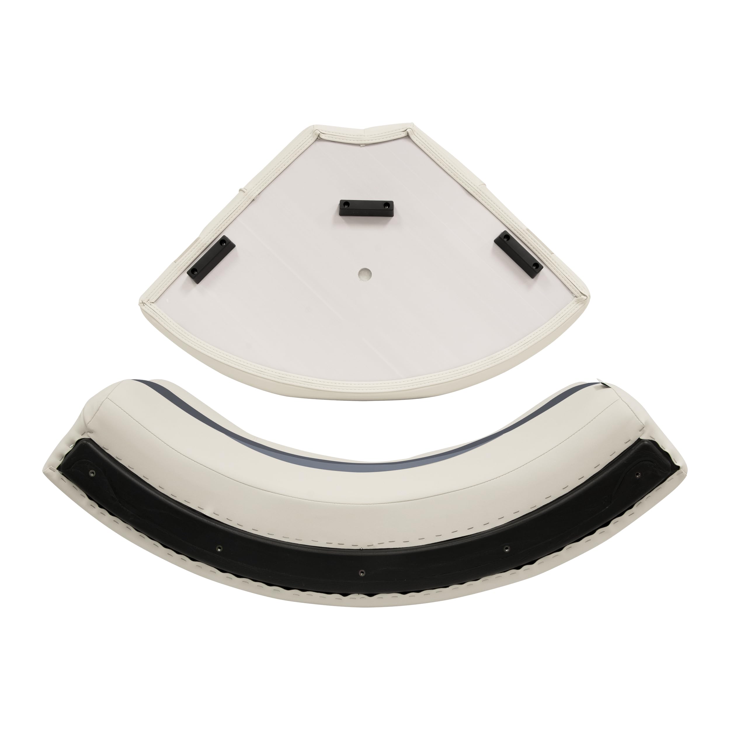 Wise Premier Series BM11002-986 Pontoon 32" Bow Radius Corner Seat Cushion Set, Platinum/Spectra Navy/Cobalt