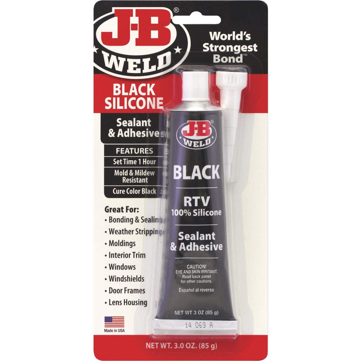 Black J-B Weld RTV Silicone Sealant and Adhesive - 3 oz.