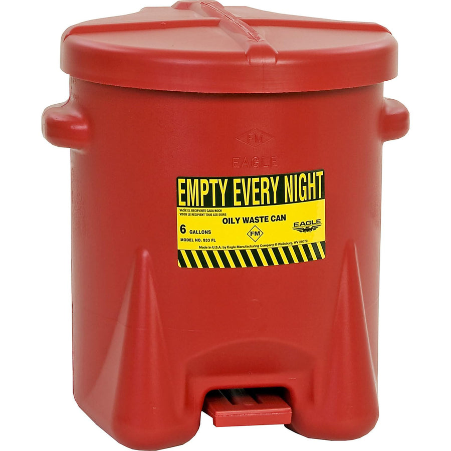 Polyethylene Eagle mfg Oily Waste Cans - 933-FL