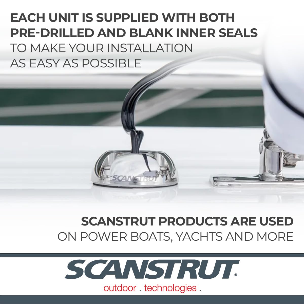Scanstrut Large DS40-S Cable Seal for Connectors Up to 40mm, Cables 12-15mm - Stainless Steel