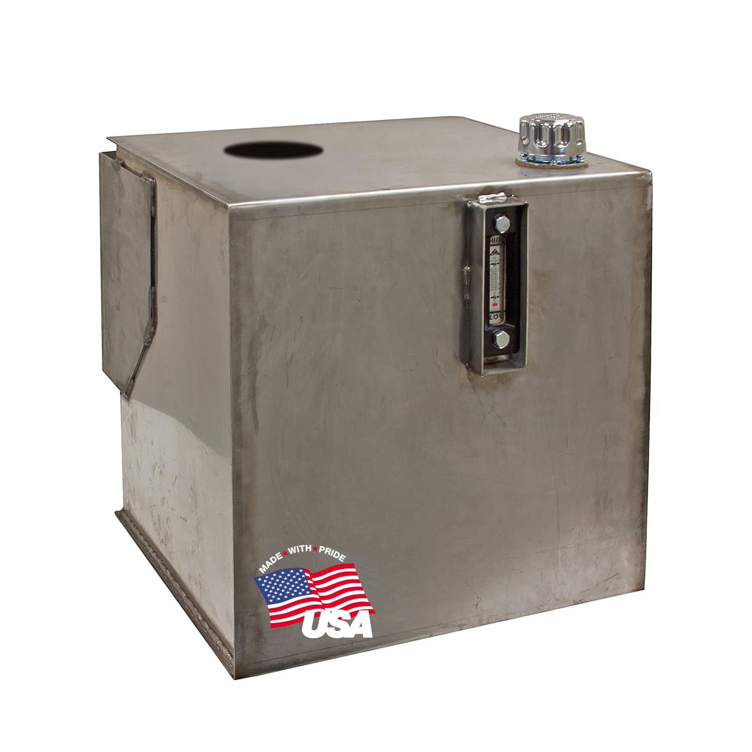 30 Gallon Buyers Products Stainless Steel Hydraulic Reservoir with 25 Micron Filter, Heavy-Duty 304 Stainless Steel, Magnetic Drain Plug, Fluid Level & Temp Gauge