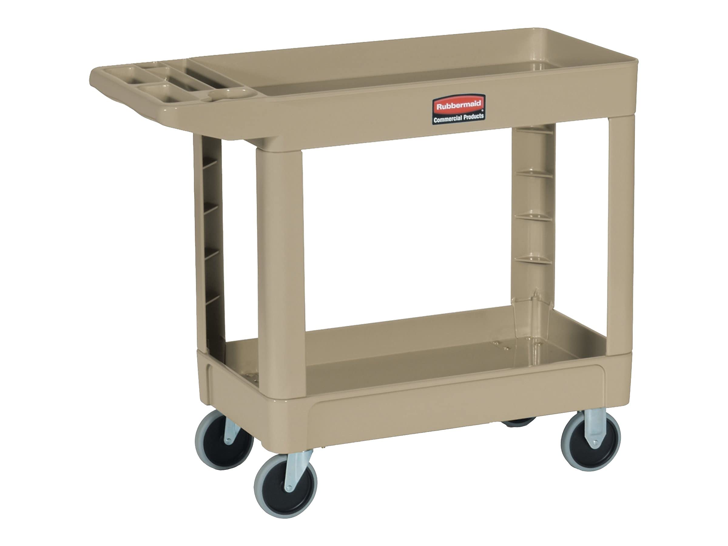 Utility Cart Heavy-Duty, 2-Shelf, 17-7/8w x 39-1/4d x 33-1/4h, Beige - 450088BG