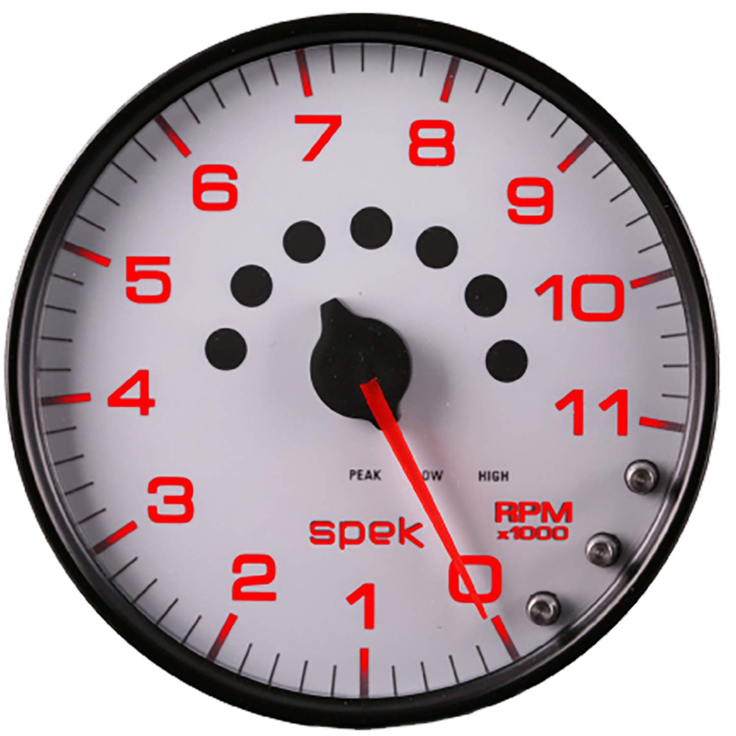 AutoMeter Gauge P23912 Tachometer (Spek-Pro 5", 11K RPM, with Shift Light & Peak Mem, White/Black, Spek-Pro)