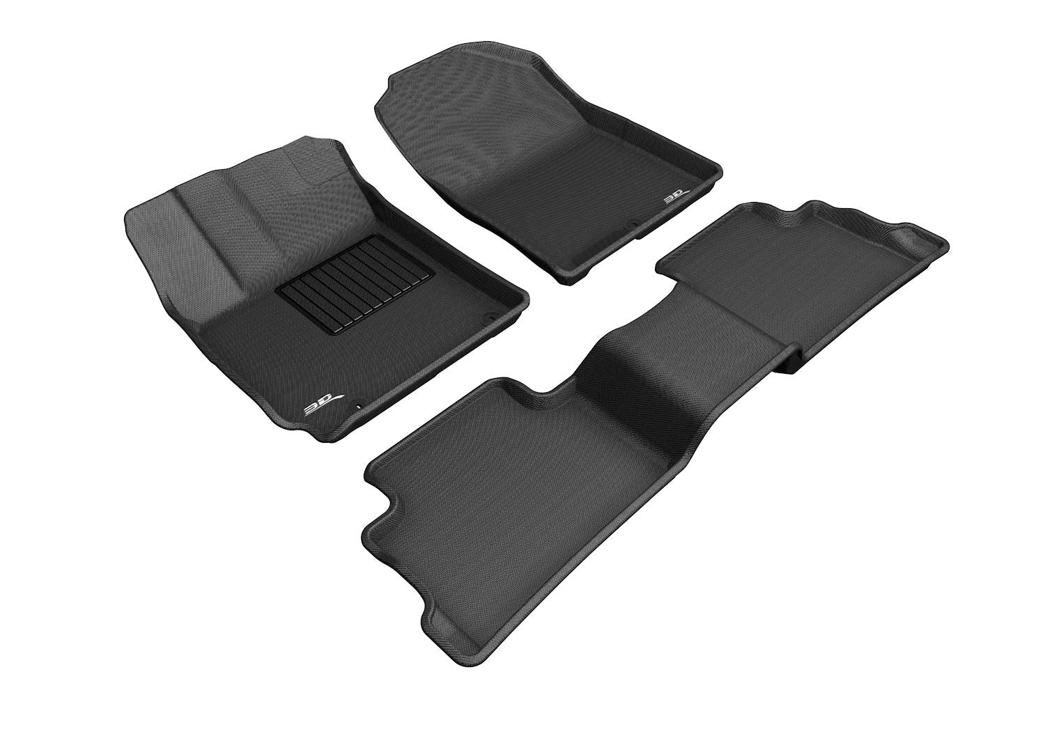 Kagu Floor Mat 3D MAXpider Custom Fit (Black) Compatible with Hyundai Kona Gasoline 2018-2023 - Full Set
