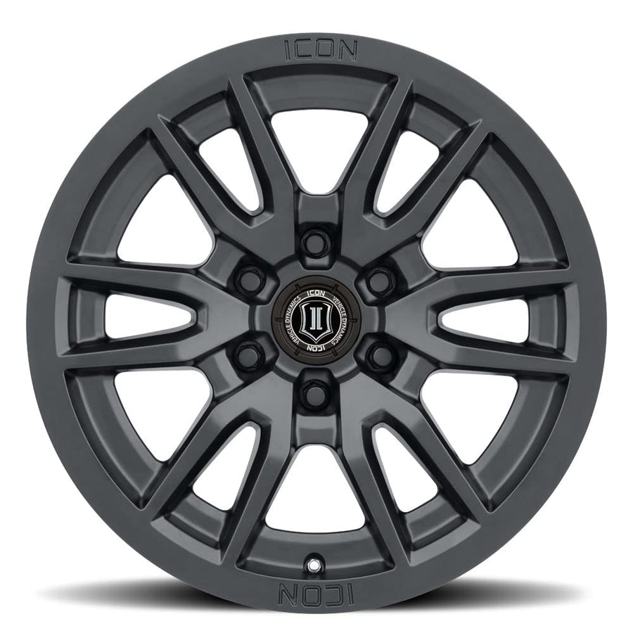Vector 6 ICON Alloys, Satin Black, 17 x 8.5/6 x 135, 6mm Offset, 5" BS, 2417856350SB
