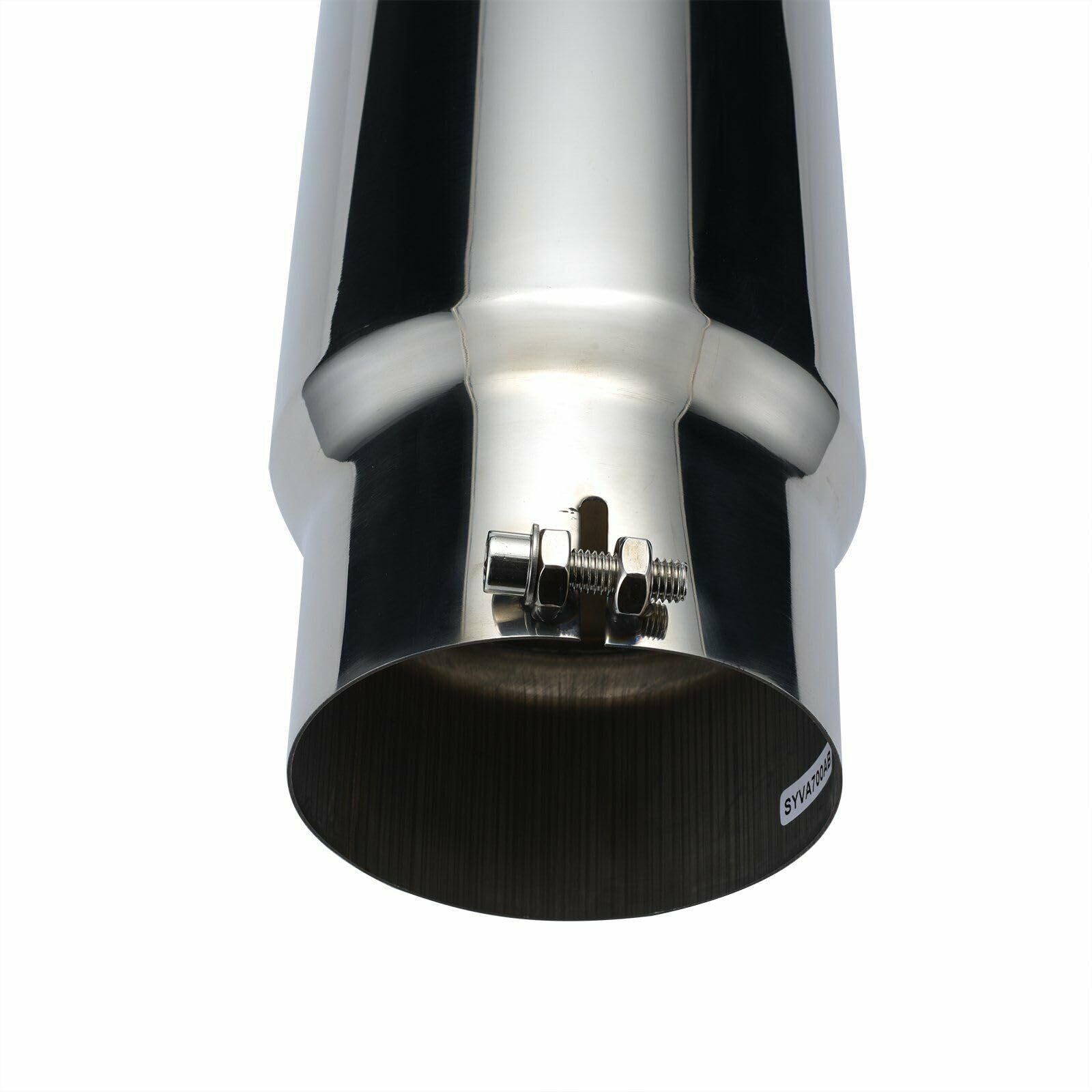 Exhaust Muffler Tip Black Horse, 5" inlet, 6" outlet and 15" Length Single Wall Stainless Steel Compatible with All Cars, Trucks and SUVs-MT-SC05-SS
