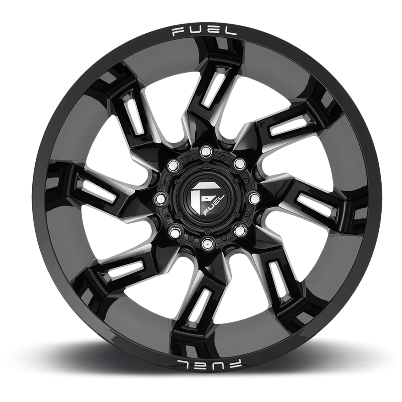 D747 LOCKDOWN FUEL OFF-ROAD 20X9, 5X5.5, 5.04, 1mm GLOSS BLACK MILLED - D7472090B450