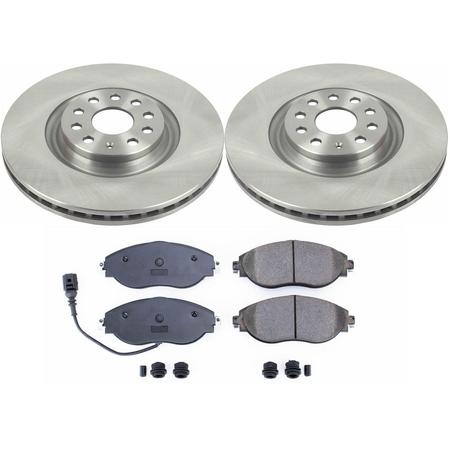 Power Stop KOE7175 Front Replacement Brake Kit-OE Brake Rotors & Ceramic Brake Pads For A3 Quat, Q3, S3, VW Arteon, VW CC, VW GTI, VW Golf R, VW Jetta, VW Tiguan [Model Specific]