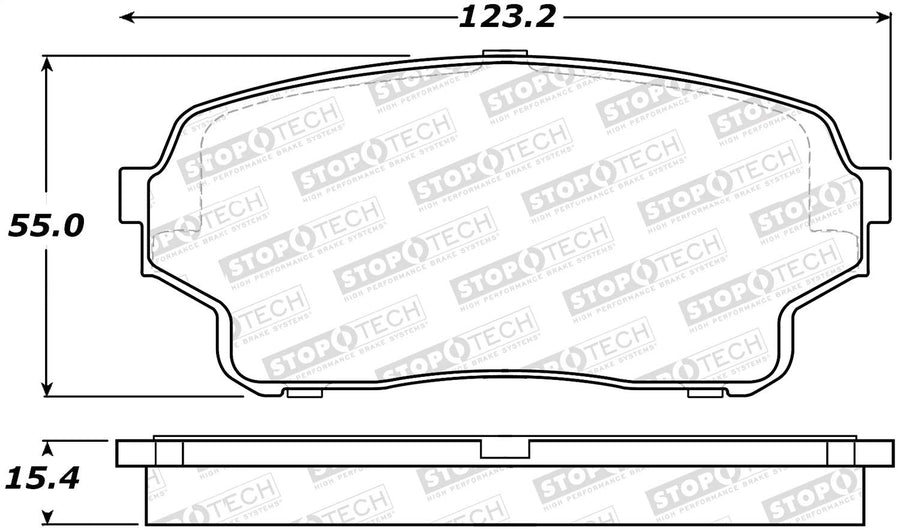 Front StopTech 308.11050 Brake Pads with Shims and Hardware