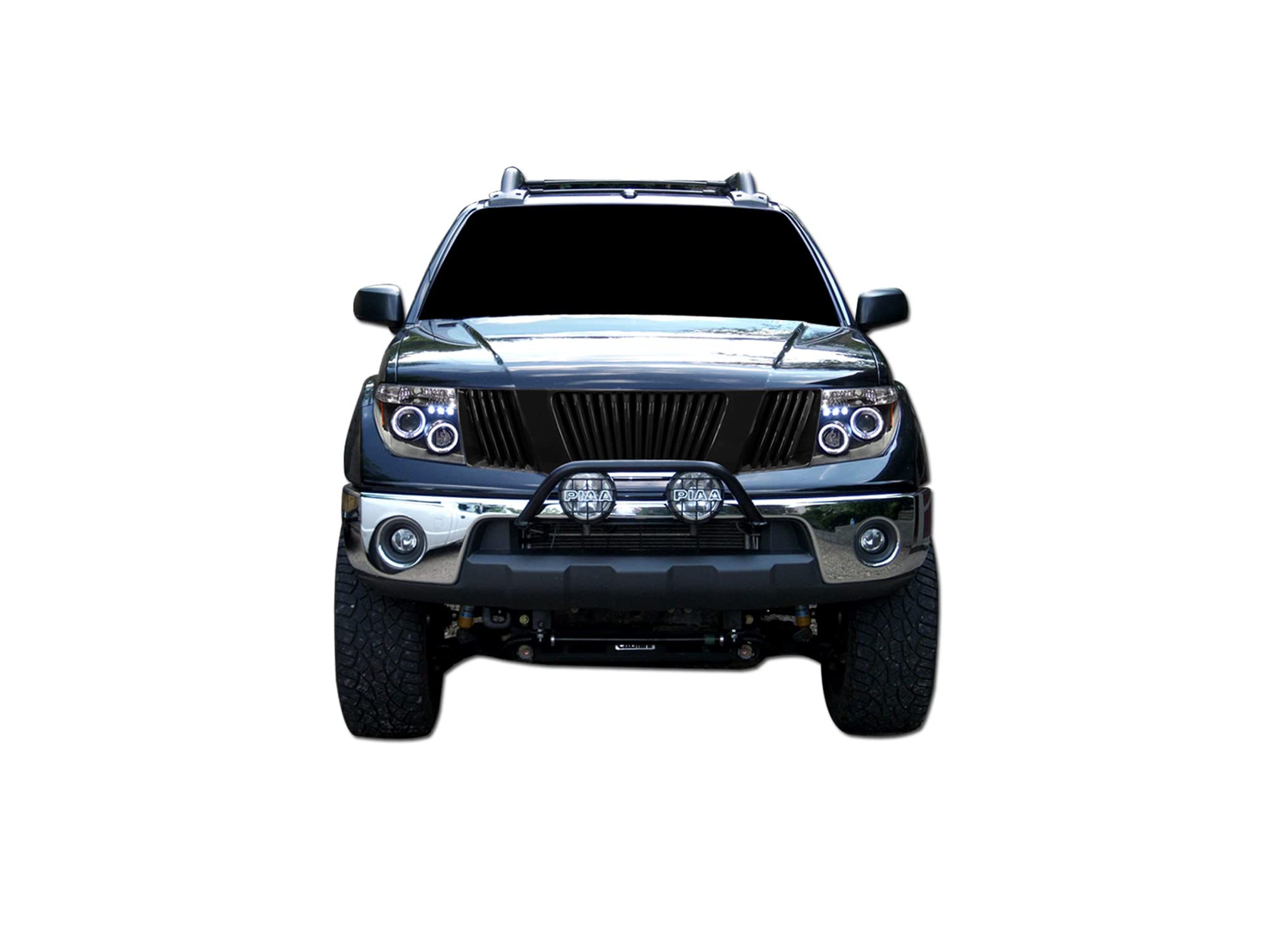 Vertical Front Hood Grille Armordillo USA 7149946 - Gloss Black Fits 2005-2008 Nissan Pathfinder