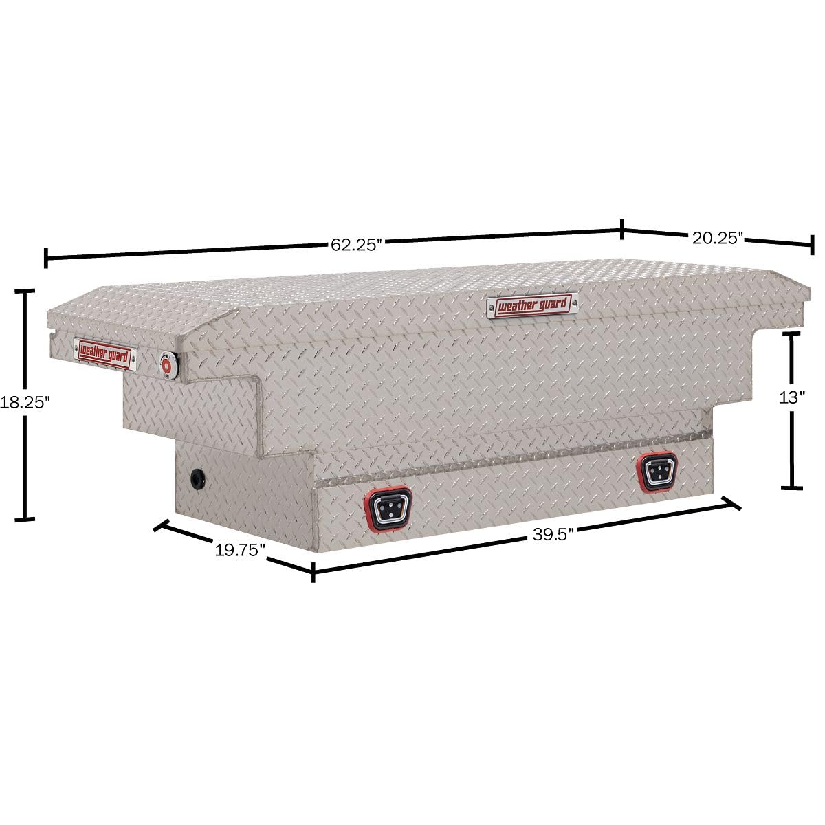 Weather Guard Saddle Box Model 131-0-04, Aluminum, Mid-Size Low Profile, Clear, 8.0 cu ft