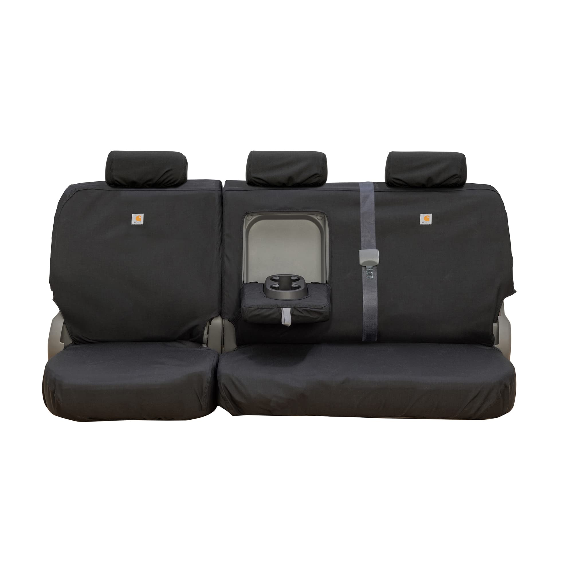 Covercraft Super Dux Carhartt SeatSaver Custom Seat Covers | SSC8486COBK | 2nd Row 60/40 Bench Seat | Compatible with Select Chevrolet Silverado/GMC Sierra Crew Cab or Double Cab Models | Black