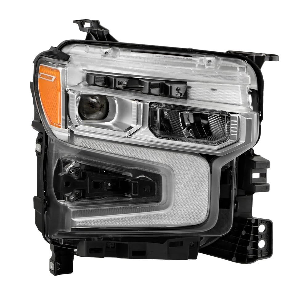Chevy Silverado 22-24 1500 (LT RST W/O Rally Edition) Spyder (POE) LED Reflector with LED Signature DRL and Amber Tracer Animation Headlight - OE Right