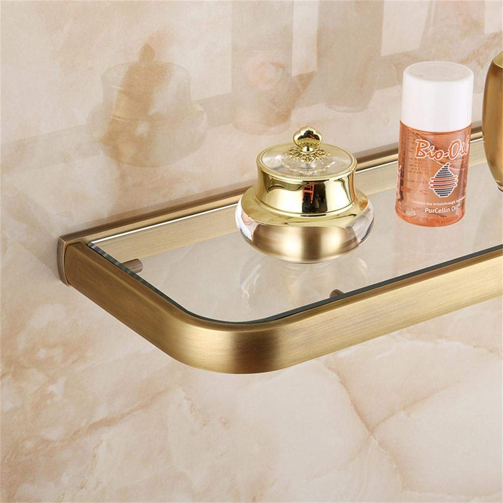 Antique Glass BTBT Singledeck Shelves, Wallmounted, Copper Bathroom Shelves, 50.5 * 15cm Bathroom Shelf