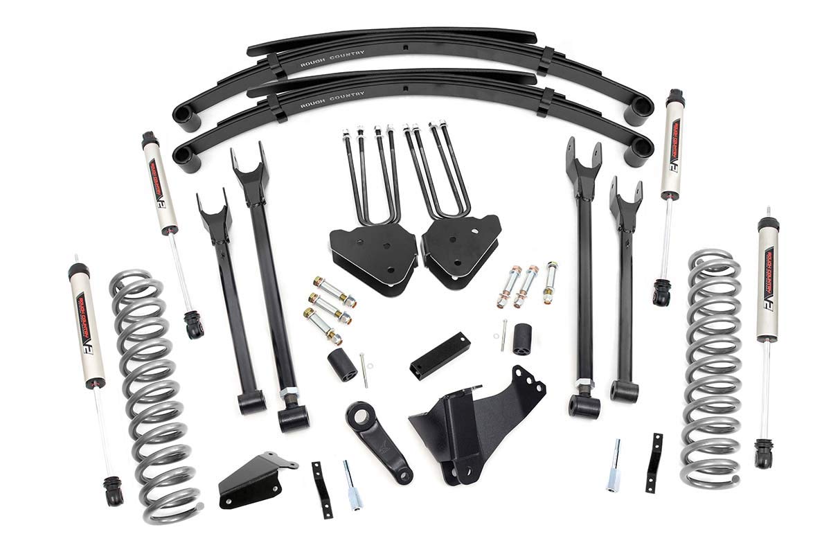 4-Link Rough Country Lift Kit 6" w/V2 Shocks for 05-07 Super Duty | Gas - 58370