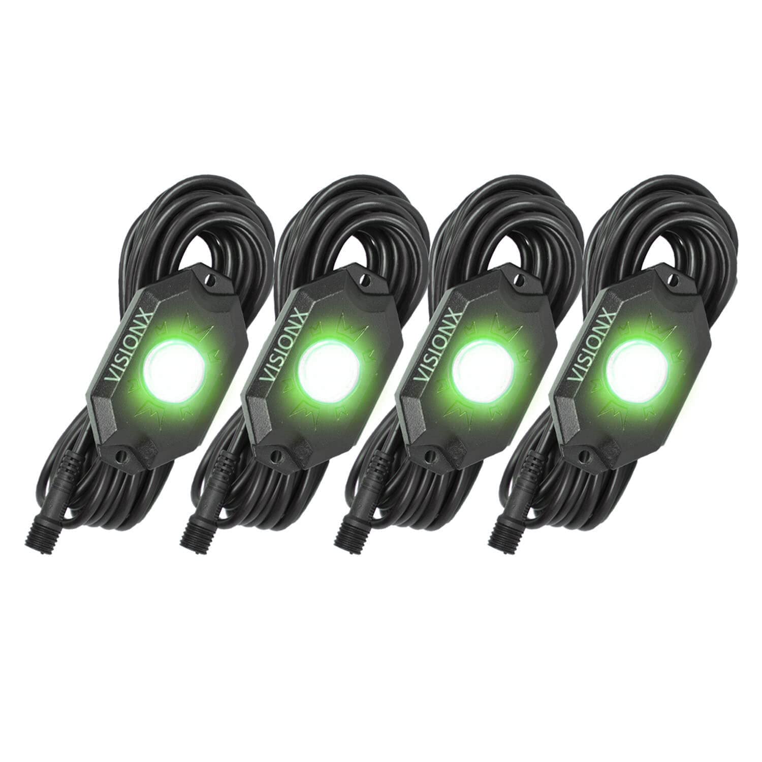HIL-RL4G Vision X Lighting 9 Watt LED Rock Light 4 Pod Kit, Green
