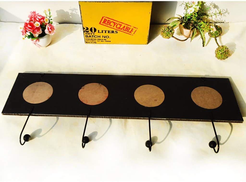 YIMJ Coat Hook Coat Rack Wooden Digital Pattern Four Hooks Creative Decoration Wall Hanging Ornament Billiard Hook