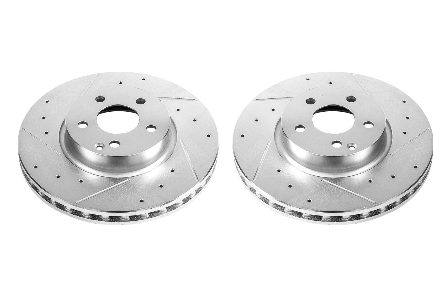 Power Stop EBR877XPR Drilled and Slotted Front Rotor (Pair) For Mercedes C300, Mercedes C350, Mercedes C350, Mercedes E250, Mercedes E350, Mercedes E400, Mercedes SLC300 [Model Specific]