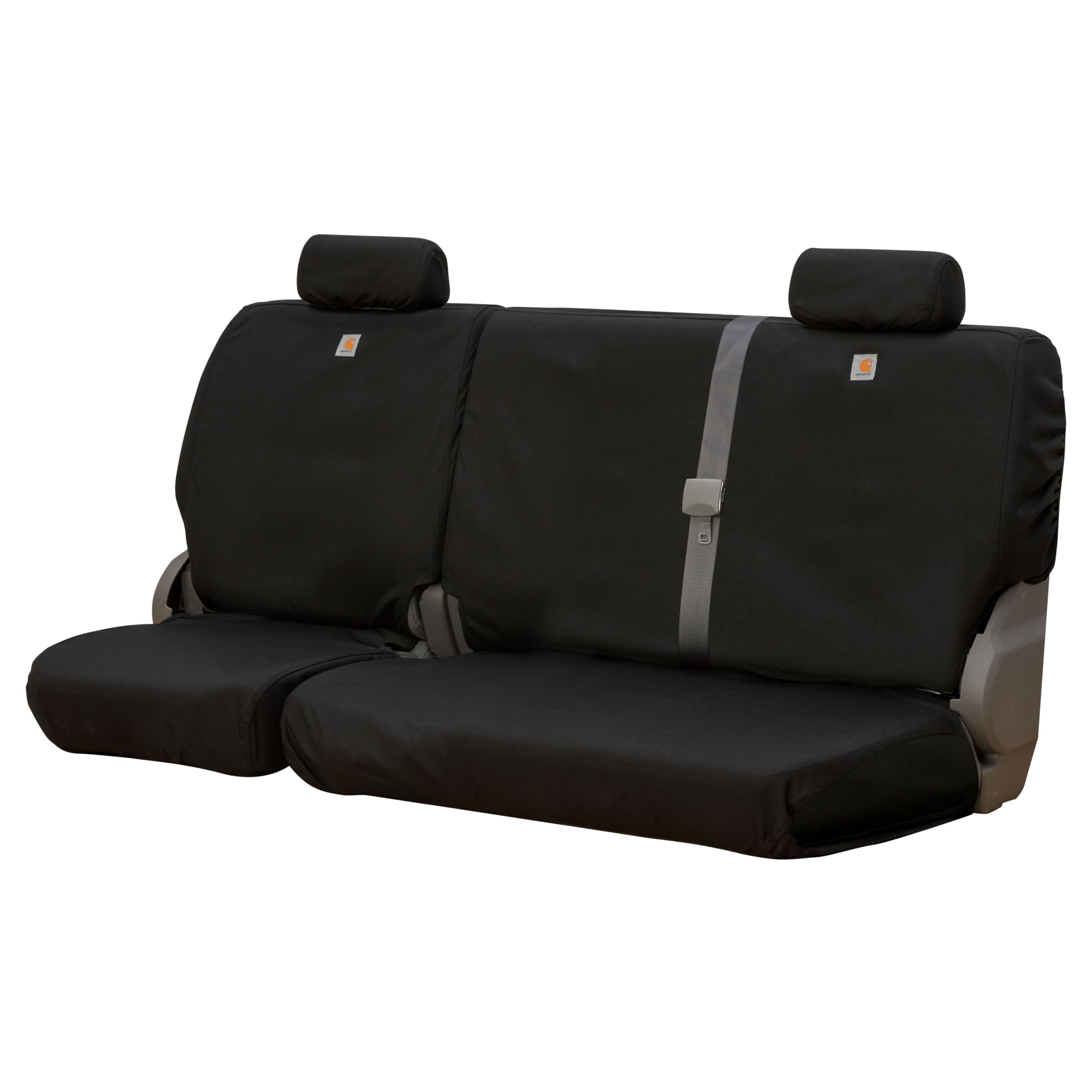Covercraft Super Dux Carhartt SeatSaver Custom Seat Covers | Fits 2022-2023 Ford Bronco Sport with Console Vault | 2nd Row 60/40 Bench Seat, Super Dux Black
