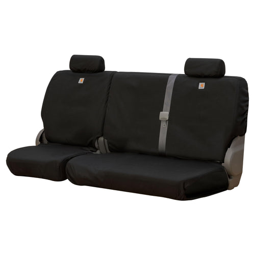 Covercraft Super Dux Carhartt SeatSaver Custom Seat Covers | Fits 2022-2023 Ford Bronco Sport with Console Vault | 2nd Row 60/40 Bench Seat, Super Dux Black
