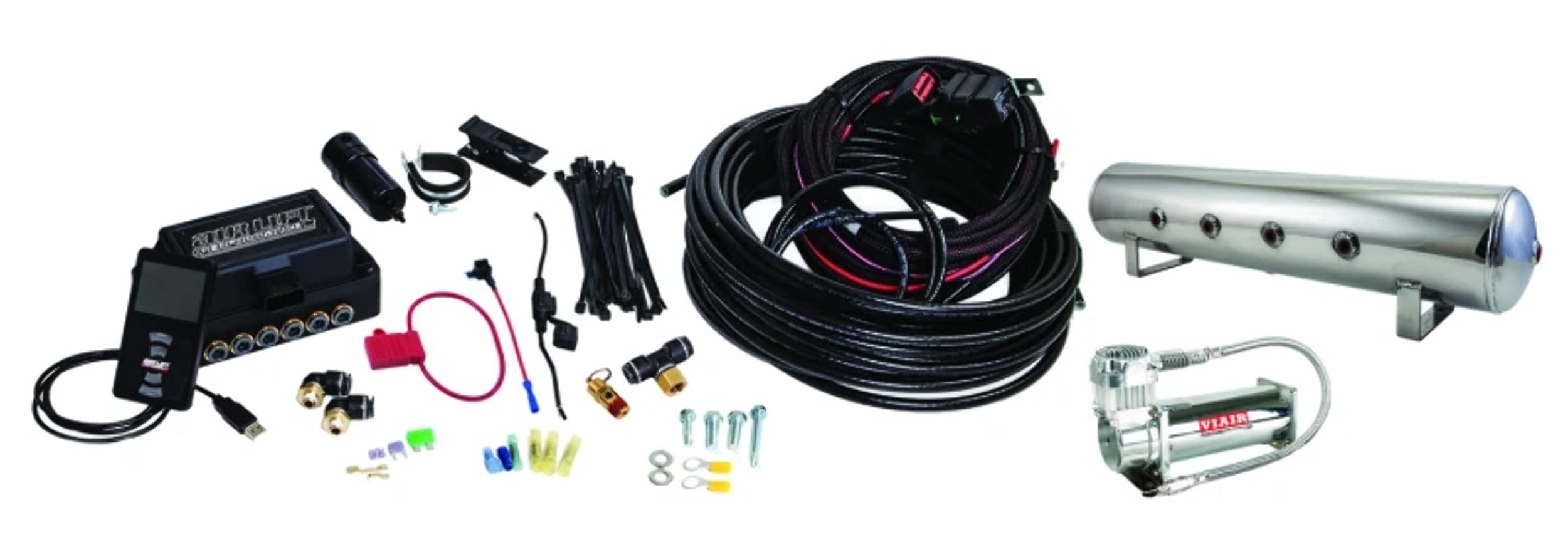 Performance AIRLIFT 27789 3P (3/8" Air Line, 4 Gallon 7-Port Lightweight Polished Al