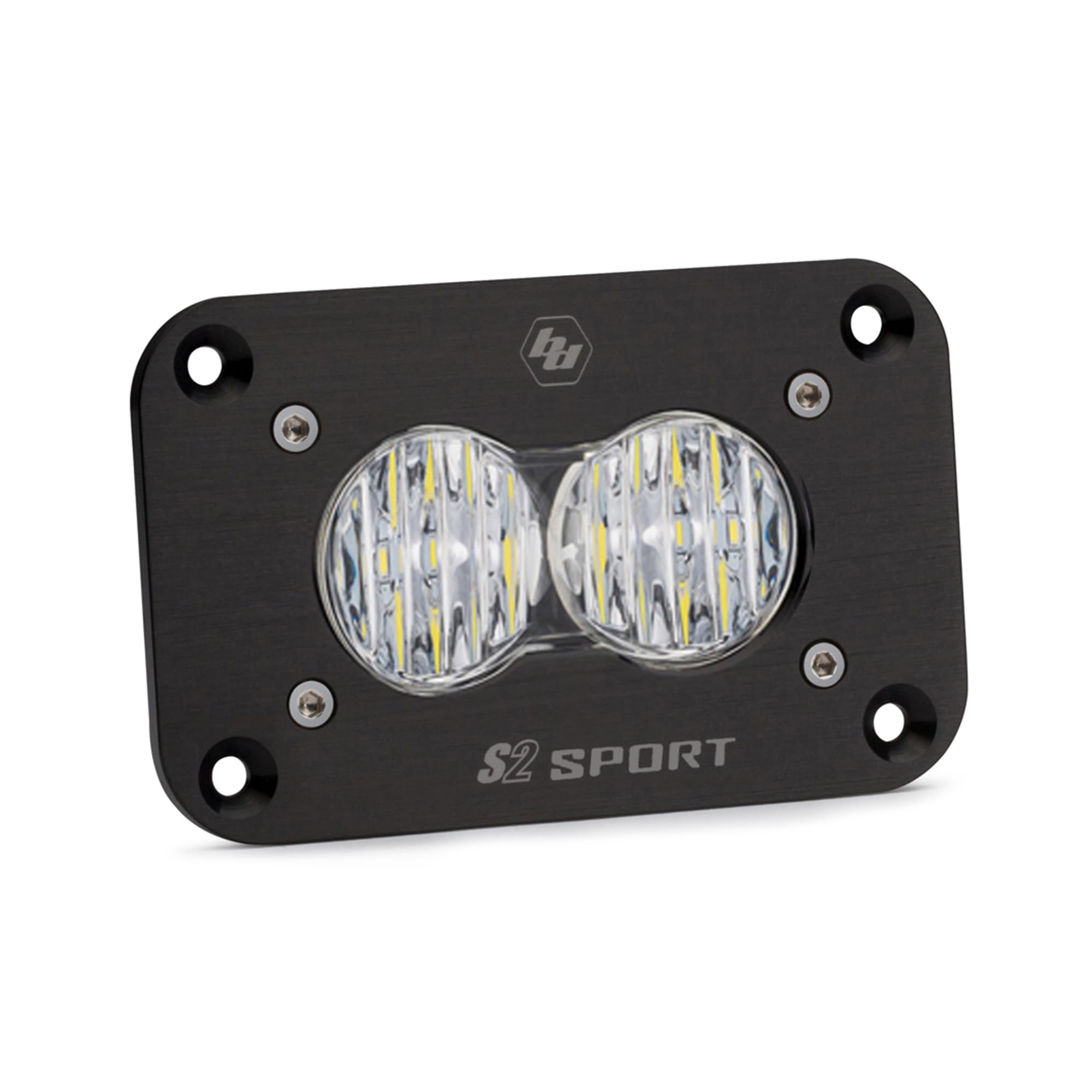 Baja Designs Flush Mount S2 Sport Black LED Light Pod (Wide Cornering; Clear)