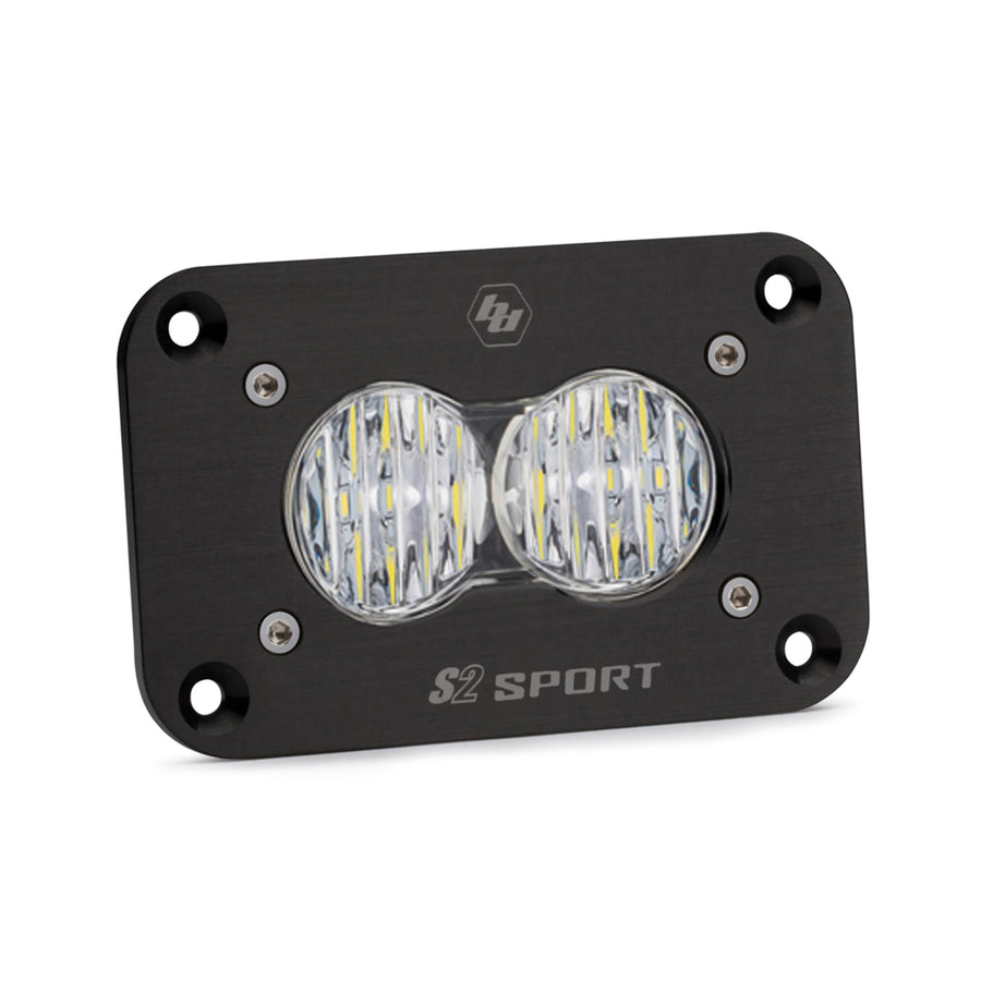 Baja Designs Flush Mount S2 Sport Black LED Light Pod (Wide Cornering; Clear)