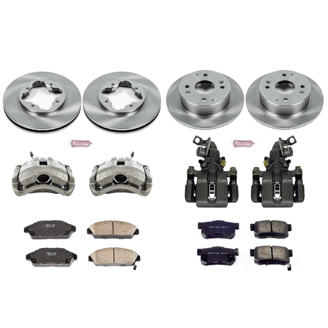 Power Stop KCOE2773 Stock Replacement Brake Kit Front and Rear (with Calipers) For Honda Accord 1991-1993 [Model Specific]