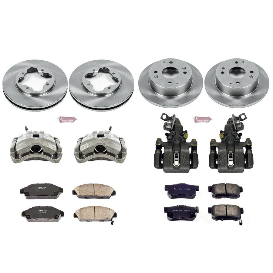 Power Stop KCOE2773 Stock Replacement Brake Kit Front and Rear (with Calipers) For Honda Accord 1991-1993 [Model Specific]