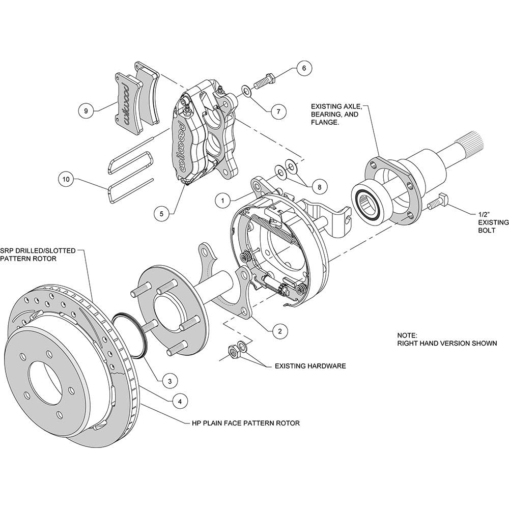 P/S DPL Park Brake Kit, Red