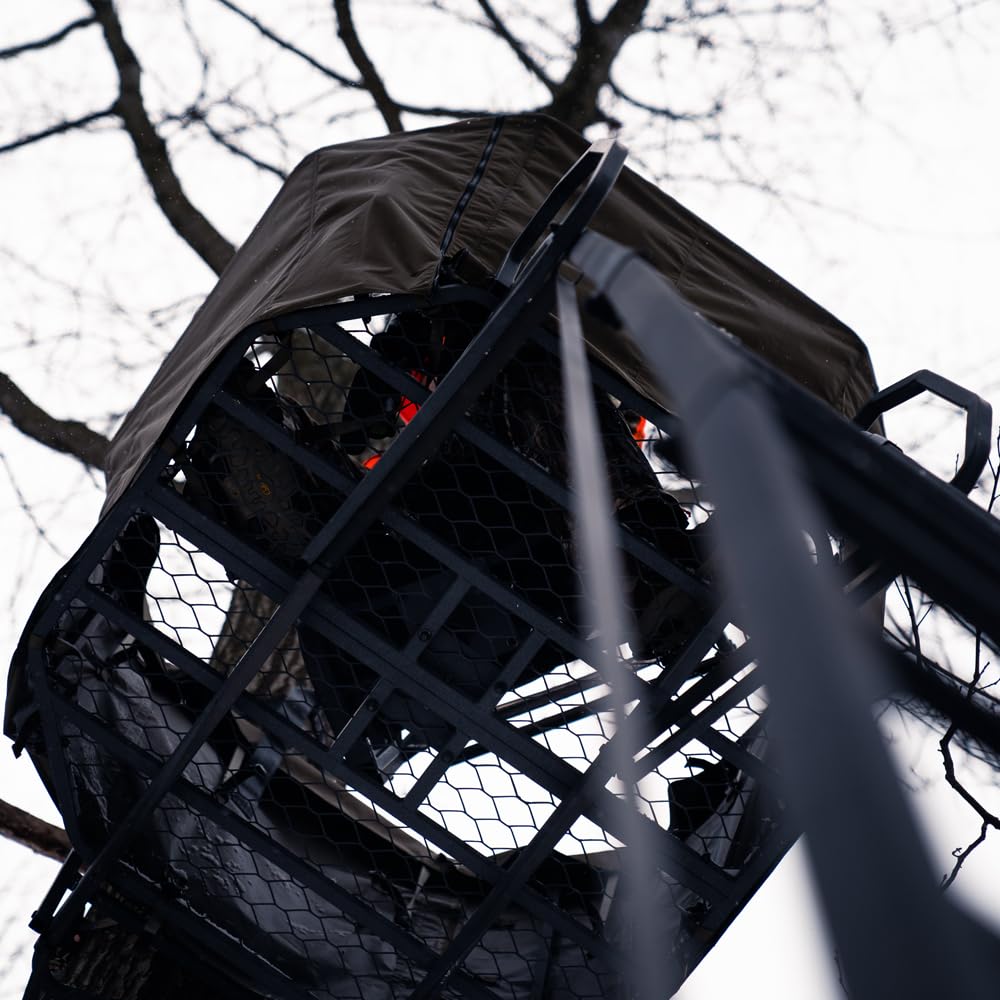 Lockdown™ Rivers Edge® 21’ 360° 1-Man Ladder Stand, Towering 21’ Height, 360-Degree Swivel TearTuff™ Mesh Seat, Adjustable Shooting Rail, Patent-Pending Ground-Level Ratcheting Technology™, LD204