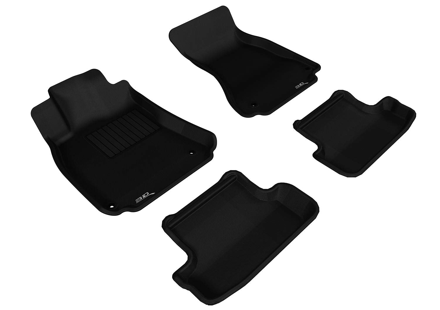 3D MAXpider Kagu Custom Fit Floor Mat (Black) for 2009-2017 Audi A5 / S5-1ST Row 2ND Row