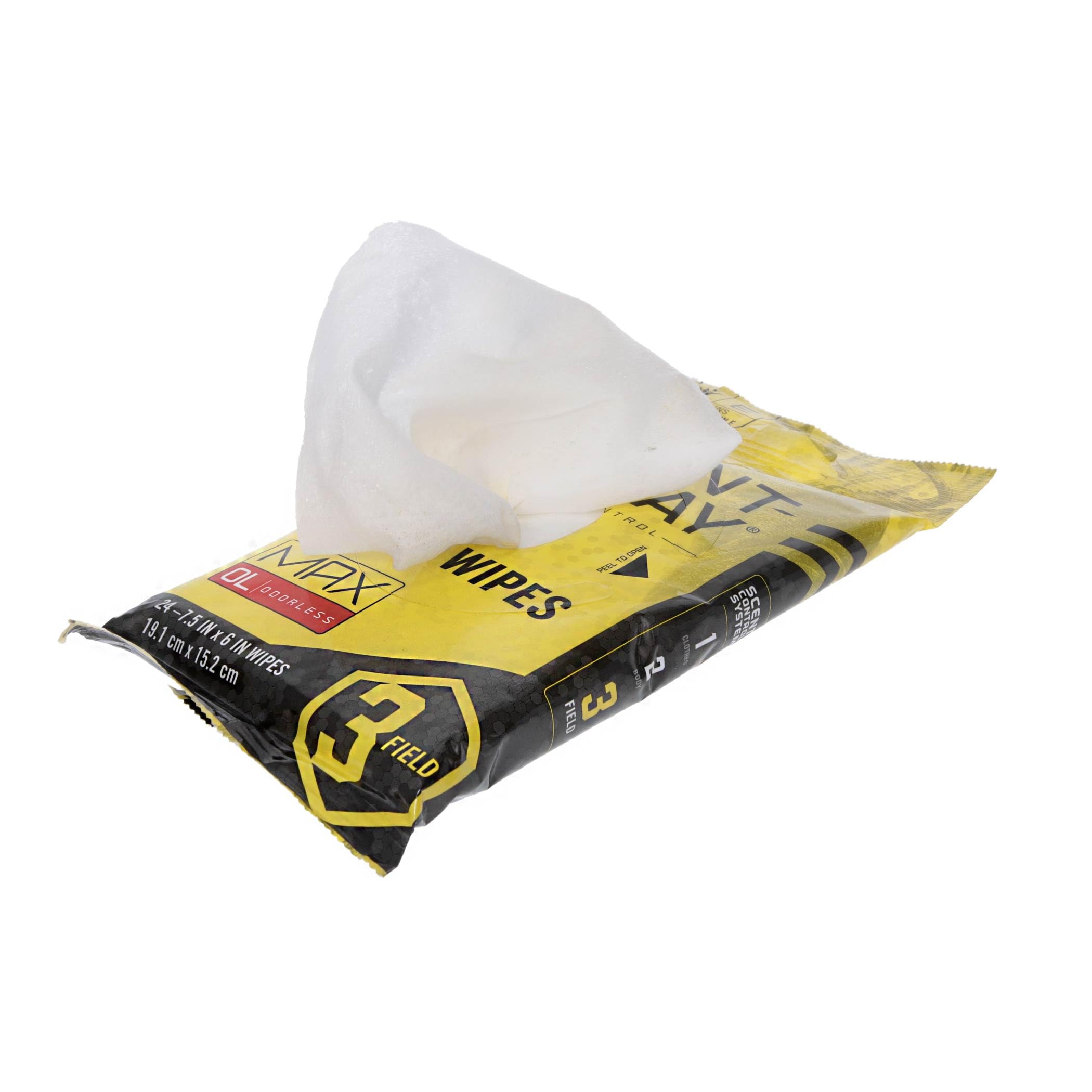 Scent-A-Way MAX Hunters Specialties Odorless Field Wipes - Scent Control Unscented Alcohol-Free Pre-Moistened Wipes for Hunters, Trappers, Anglers, and Campers, 24 Pack