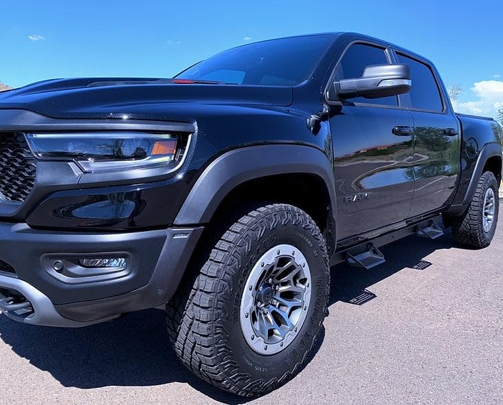 ICI Aluminum Side Steps with Compatible 2019-2022 Dodge Ram 1500 Crew Cab: Alumilite Step Rails