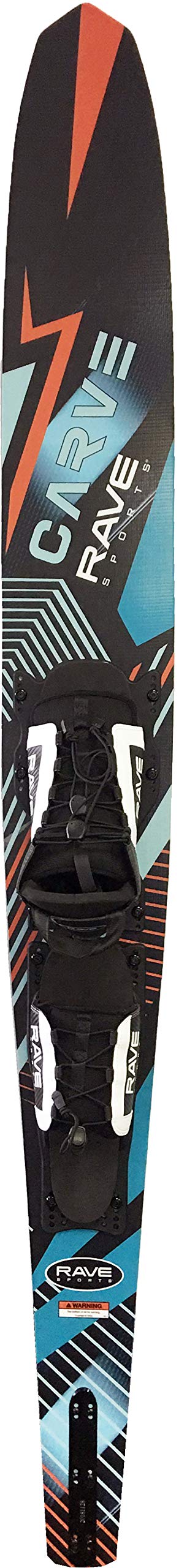 RAVE Sports Slalom Carve Water Ski - Adult, Black, Adult - Adjustable Bindings