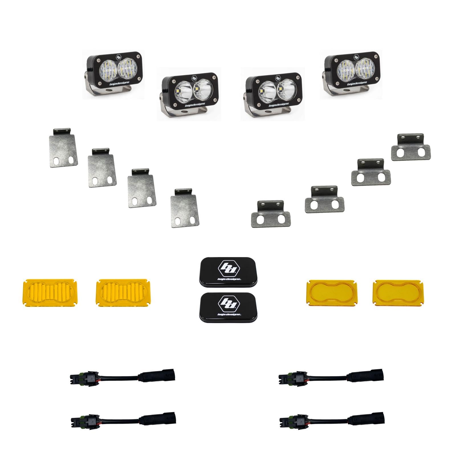 S2 Pro LED Dual Fog Pocket Light Kit BAJA DESIGN for Ford F-150 Raptor 2021-22 (Multi-Pattern; Clear)
