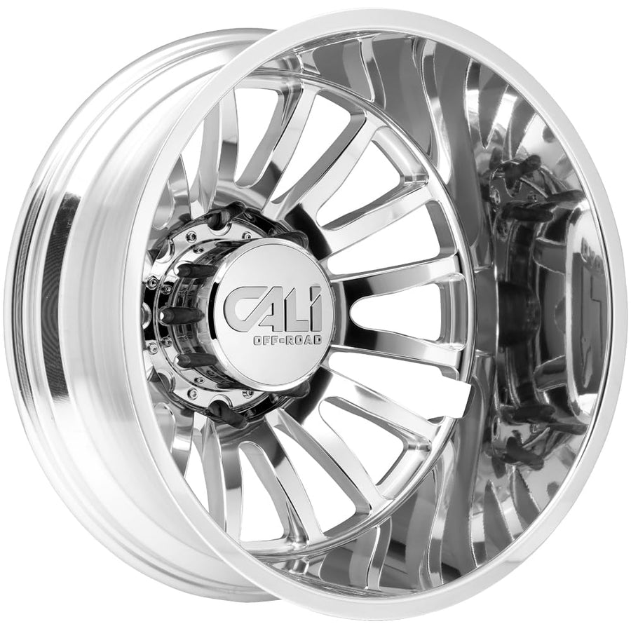 CALI OFF-ROAD 9110 Polished/Milled Spokes 9110D-22877PMR192 Summit Dually Rear 22X8.25 8-200 -192mm 142mm
